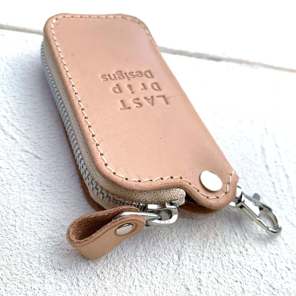 J字 キーケース スリム スマートキー 牛革 レザー ヌメ革 本革 日々を刻む日記帳 nfl pst Creema店 7枚目の画像