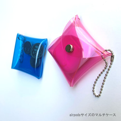 全11色 airpods マルチケース ポーチ クリア 透明 彩り添えるPVC acp pst Creema店 3枚目の画像