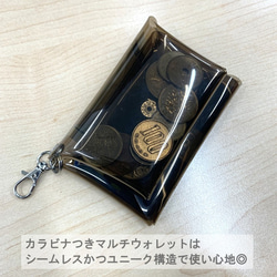全11色 ナスカンつき ミニ財布 コンパクト財布 クリア 透明｜acp pst Creema店 受注生産 納期2~4週 3枚目の画像