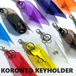 “免運費”全 11 種顏色 [Collon 和捲曲形狀的可愛冒號鑰匙鏈] 四季透明 PVC 第2張的照片