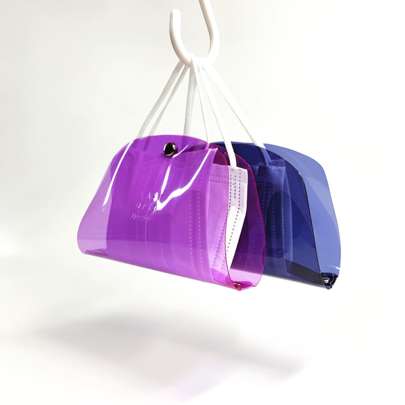 “免運費” 全 11 種顏色 [帶有顧客聲音形狀的口罩塞的臨時口罩盒] 四季透明 PVC 第2張的照片