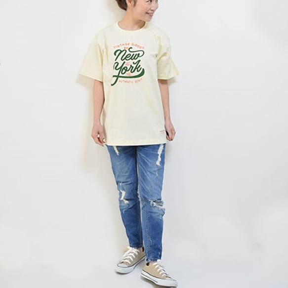 【サイズ限定数量限定SAL】新作WEEK2021　NY ニューヨーク　ヴィンテージ　シルクスクリーンプリント半袖Tシャツ 4枚目の画像