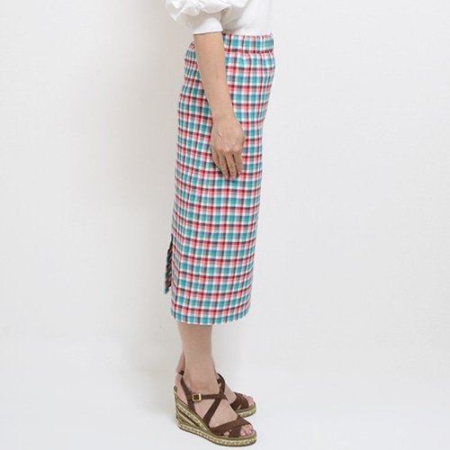 数量限定SALE】レトロなカラフルギンガムチェックのタイトスカート  