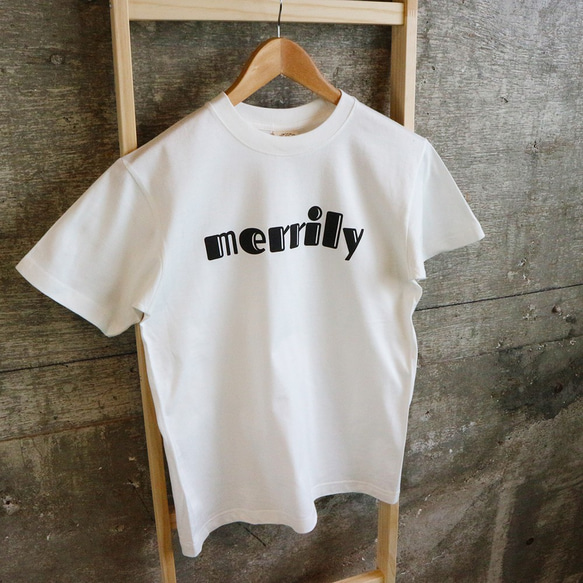 半袖Ｔシャツ　ロゴＴ　merrily　レディース　白　送料無料　016 2枚目の画像