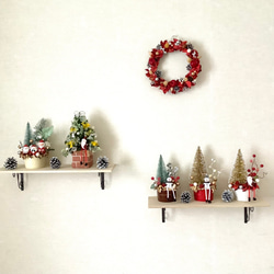 スノーマンとゴールドミニツリーのクリスマスオブジェ◇高さ21センチ◇ドライフラワー 10枚目の画像