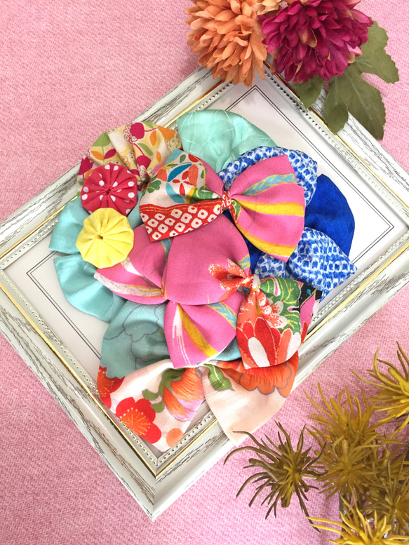 アンティーク着物 レトロモダン 古布のリボン髪飾り ヘッドドレス