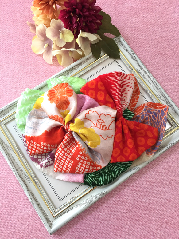 牛 レトロモダン 和装髪飾り 七五三等♛︎no.196 &蝶々&ダブルリボン