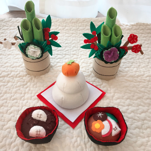 フェルトお正月飾り おもちゃ・人形 watawatamamagoto 通販 10810317