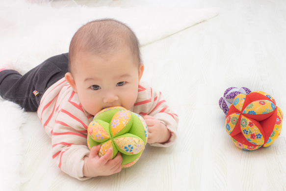 若君のための色と柄が選べる七宝鞠 Lサイズ 3枚目の画像