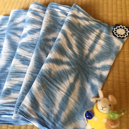 大きな麻の葉〜【藍染】さらしおんぶ&だっこ紐 板絞り スリング