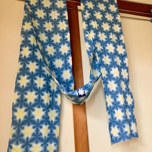 オーダー 手染め 藍染 雪花絞り生地 さらしおんぶ抱っこ紐