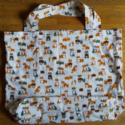 しばちゃん柄 エコバックにもなるバック 柴犬 エコバッグ・サブバッグ