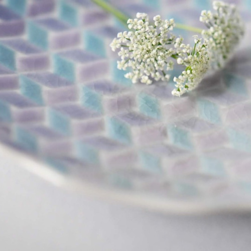 九谷焼】淡いグラデーションの小皿 2枚セット(紺/藤) 小皿 織窯 通販