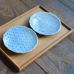 【九谷焼】淡いグラデーションの小皿（紺青） 5枚目の画像