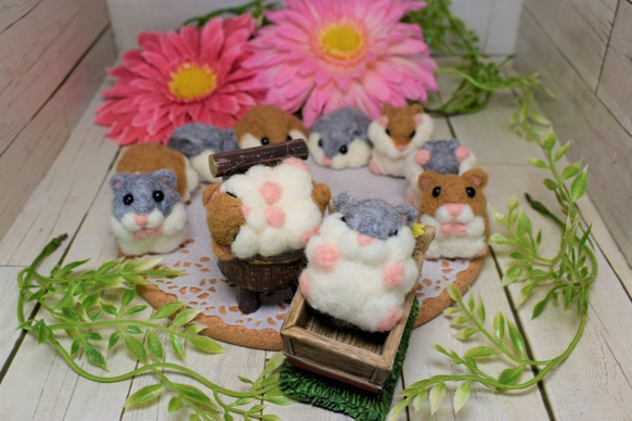 羊毛フェルトハムスター 仰向け寝 羊毛フェルト RE：work 通販