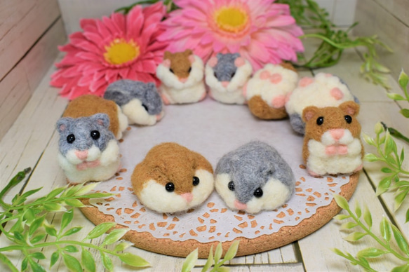 最後の1つ！！羊毛フェルトハムスター ぺたんこ 羊毛フェルト RE