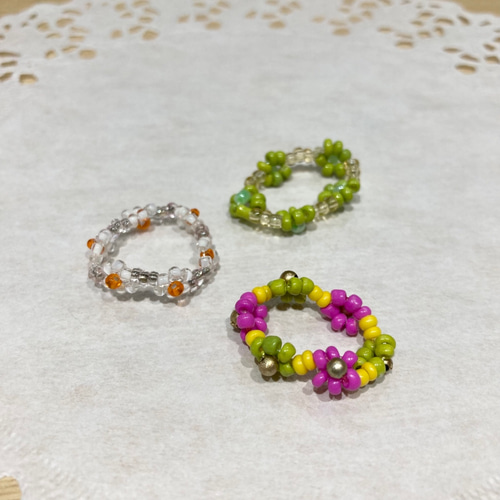 ビーズリング3つセット ba-8 指輪・リング RE：work 通販 12909367  