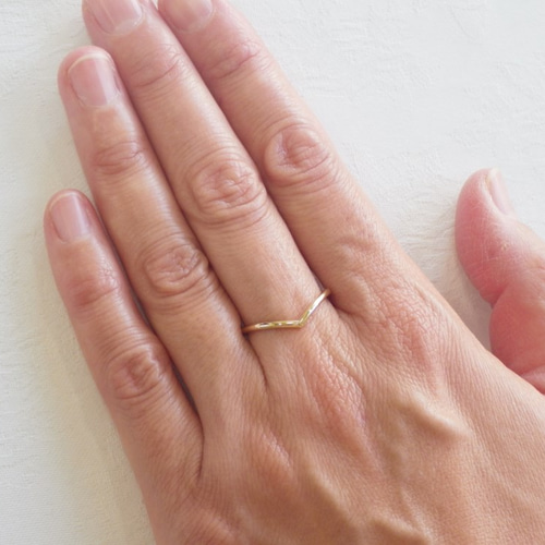 K18YG V字リング 指輪・リング ジュエリー工房 ケイ・エム 通販