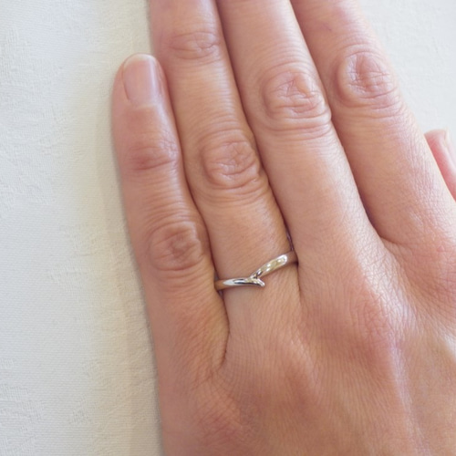 結婚指輪セット Pt900 V字隠れハートリング 指輪・リング ジュエリー