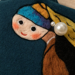 真珠の耳飾りの少女 大人可愛い 羊毛フェルト ベレー帽 5枚目の画像