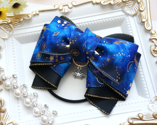 リボン ヘアゴム♡カノンリボン～long～♡ハンドメイド