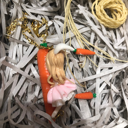 ウサギ姫 ストラップ ピアス ハンドメイド DIY 4枚目の画像