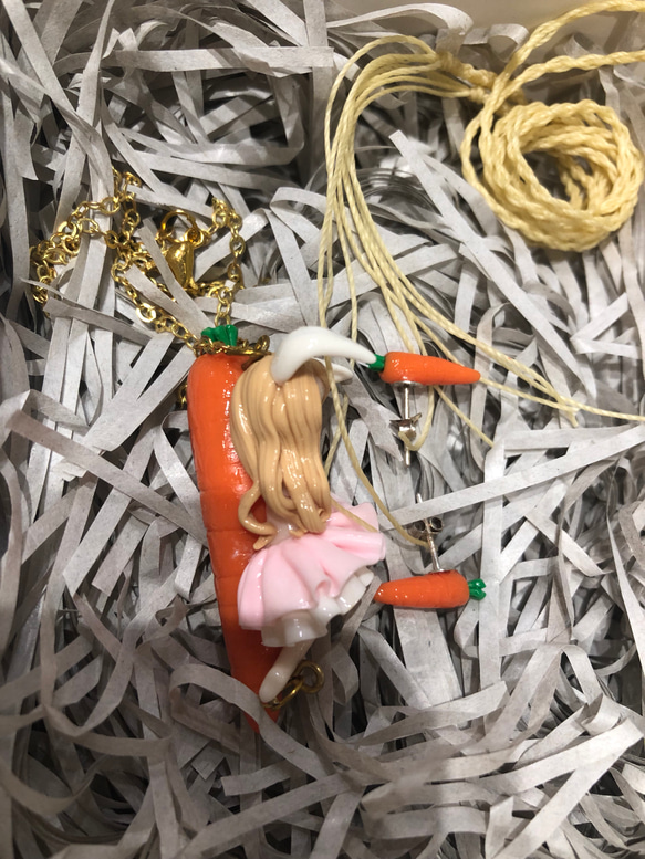 ウサギ姫 ストラップ ピアス ハンドメイド DIY 4枚目の画像