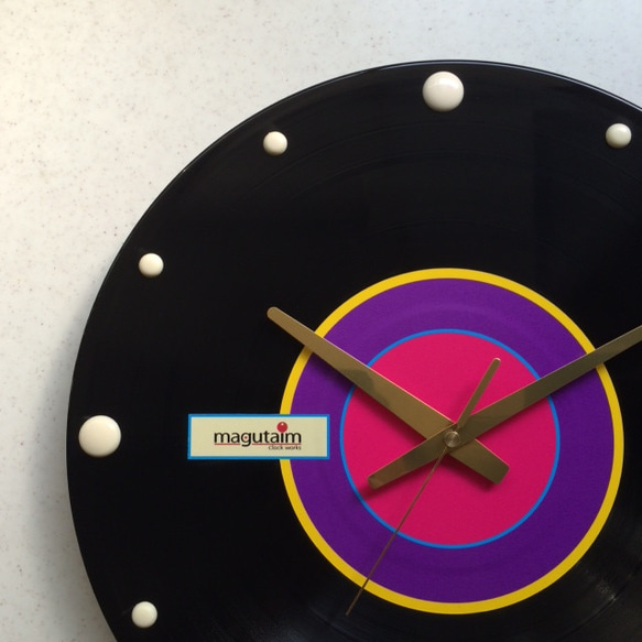 レコード盤時計（サイケデリック） 4枚目の画像