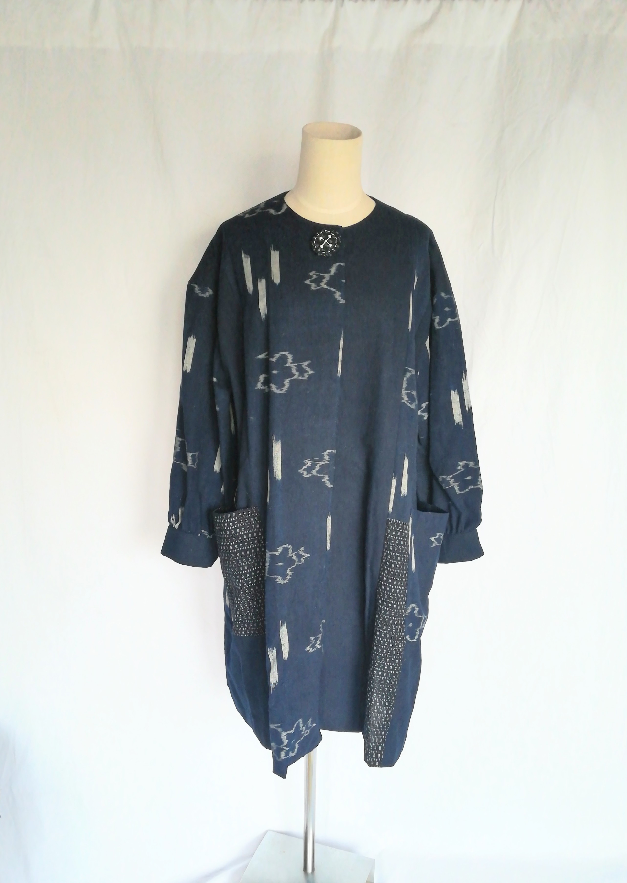 古布　藍染　刺し子　筒かき　久留米絣　絵絣　ジャケット