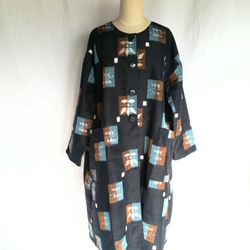 久留米絣 くるめがすり 藍染 木綿 古布 絣 スプリングコート