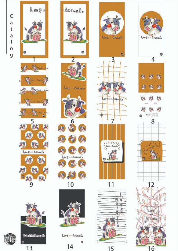 [20％オフ]屋根裏部屋の女性「良い動物」牛牛パターンオリジナルの手描きの携帯電話ケースIphone 5-11フルレンジ/ An 3枚目の画像