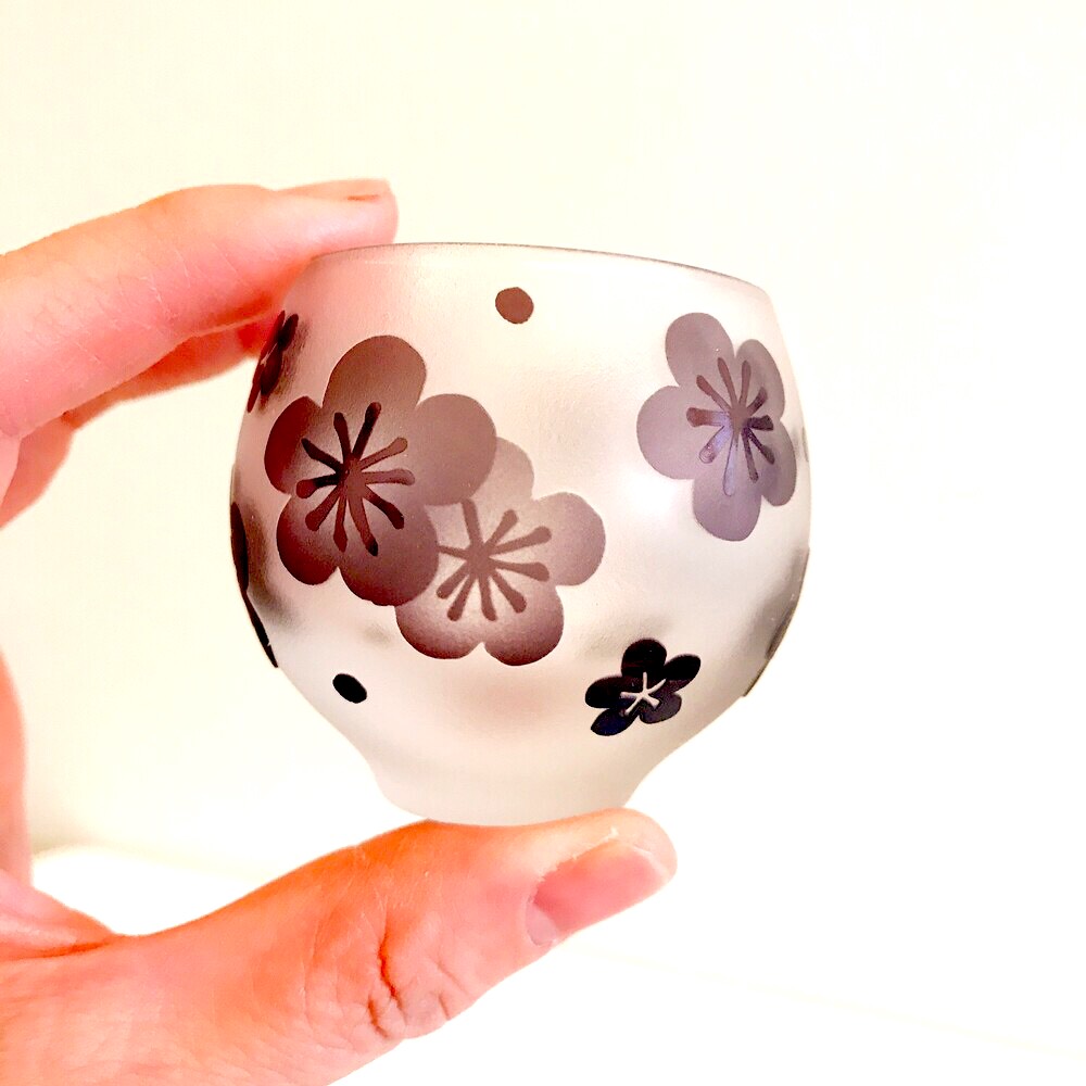 梅のお猪口でペアグラス❤️紫色