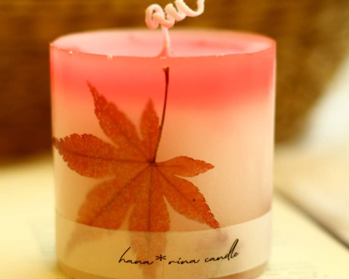 ボタニカルキャンドル(紅葉)Sサイズ キャンドル・キャンドルホルダー
