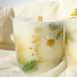 受注製作】ボタニカルキャンドル(幸せの四つ葉のクローバー