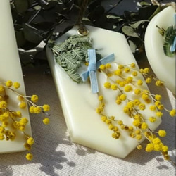 受注製作】ボタニカルキャンドル(幸せの四つ葉のクローバー