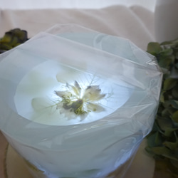 LED花ランタン(白ニゲラとアンティーク紫陽花)ベルガモットシトラスの香り 3枚目の画像