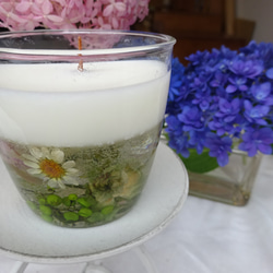 二層のソイジェルお花のキャンドル(エクレール・オレガノ)ガーデニアの香り 2枚目の画像