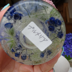 二層のソイジェルお花のグラスキャンドル(青ニゲラと白ニゲラ)プルメリアの香り 4枚目の画像