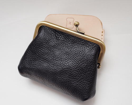 本革 がま口ミニ財布 ブラック がま口 いと 革の小物 通販