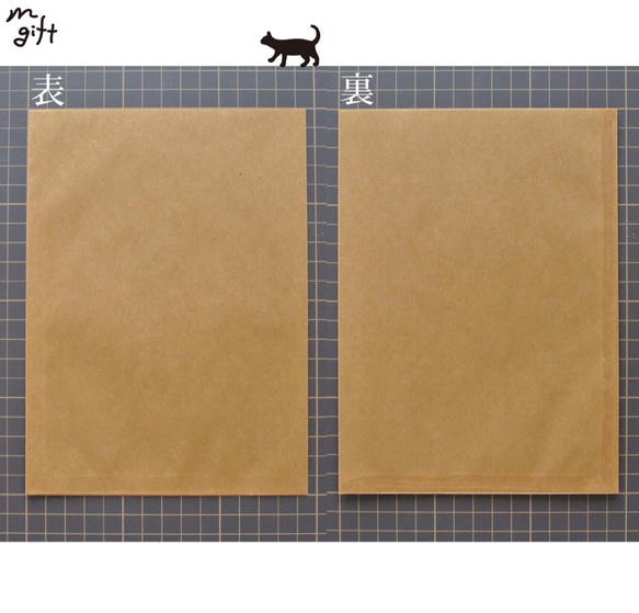 ロウ引き紙 平袋（M）ラッピングセット　ワックスペーパーバッグ　蝋引き紙プレゼント包装　ギフト　タグ　シール　リボン 2枚目の画像