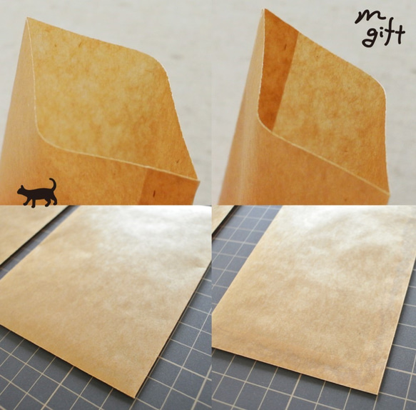サイズオーダー　ロウ引き紙 平袋（小）3枚セット　ワックスペーパーバッグ　蝋引き紙ラッピングバッグ　プレゼント包装 4枚目の画像