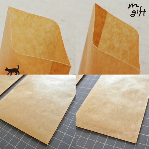 ロウ引き紙 平袋（M）ラッピングセット ワックスペーパーバッグ 蝋引き