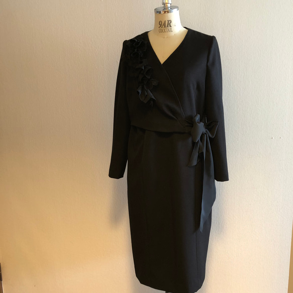 ウールライクフラノのフォーマルワンピース 