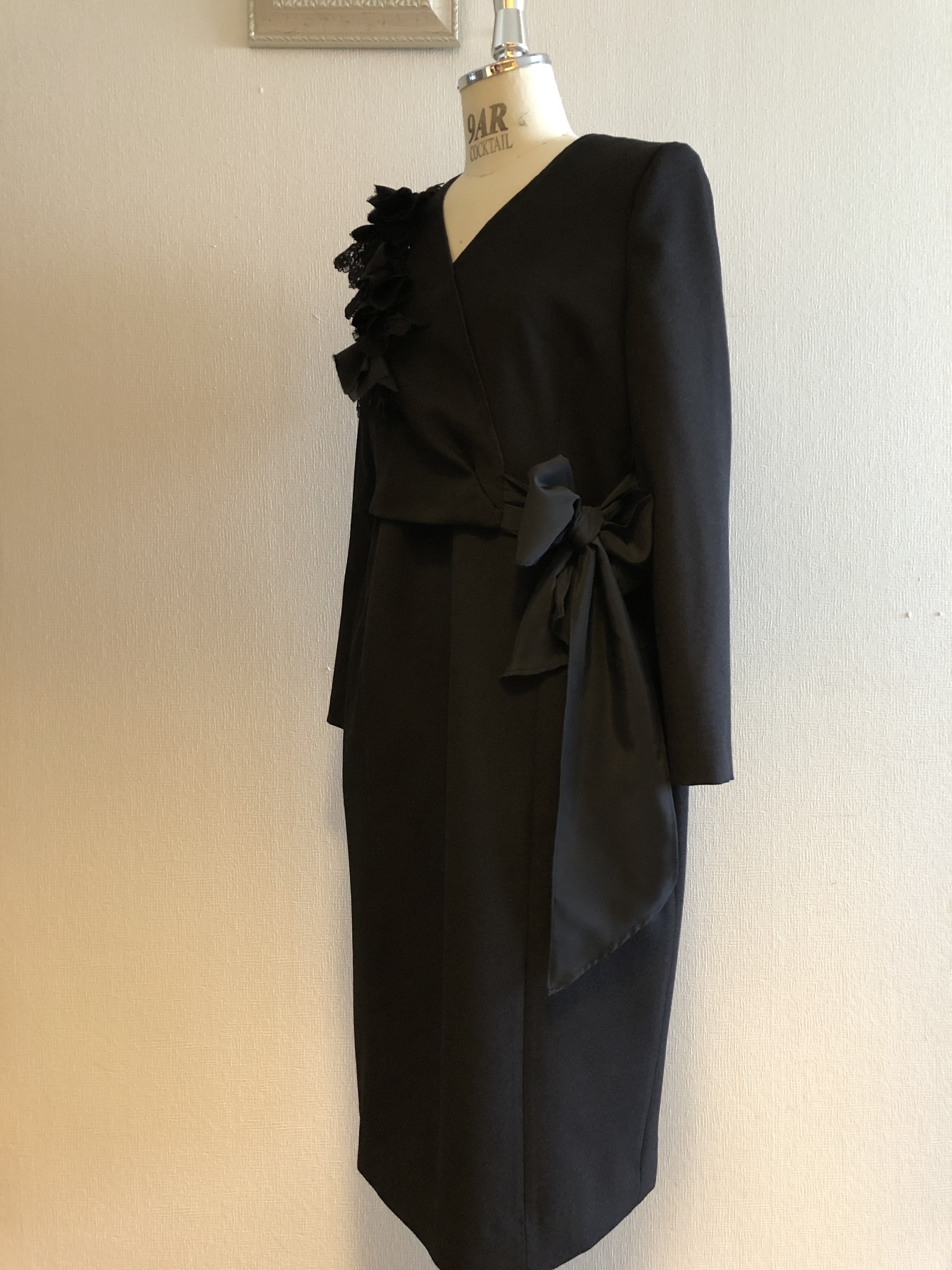 ウールライクフラノのフォーマルワンピース