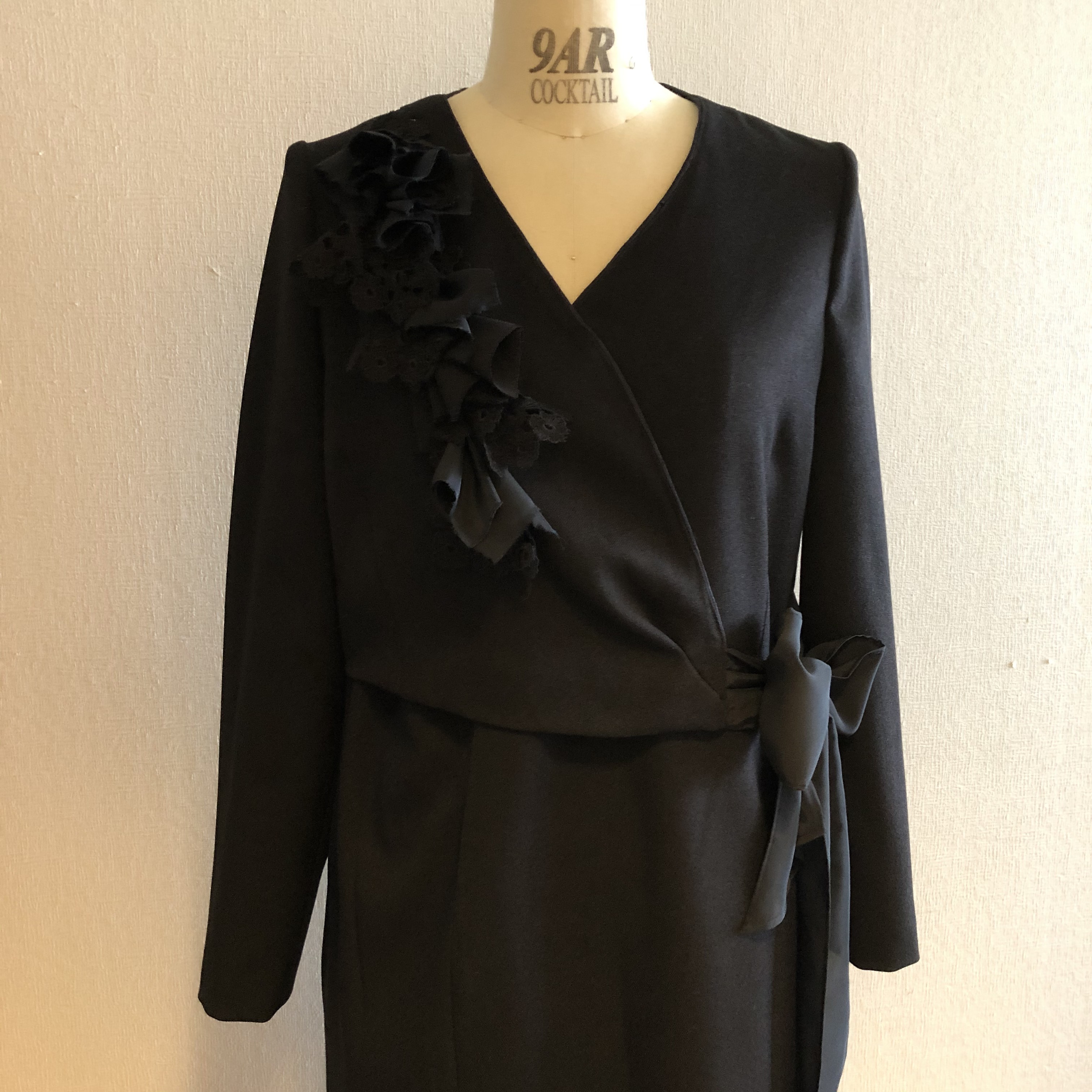 ウールライクフラノのフォーマルワンピース