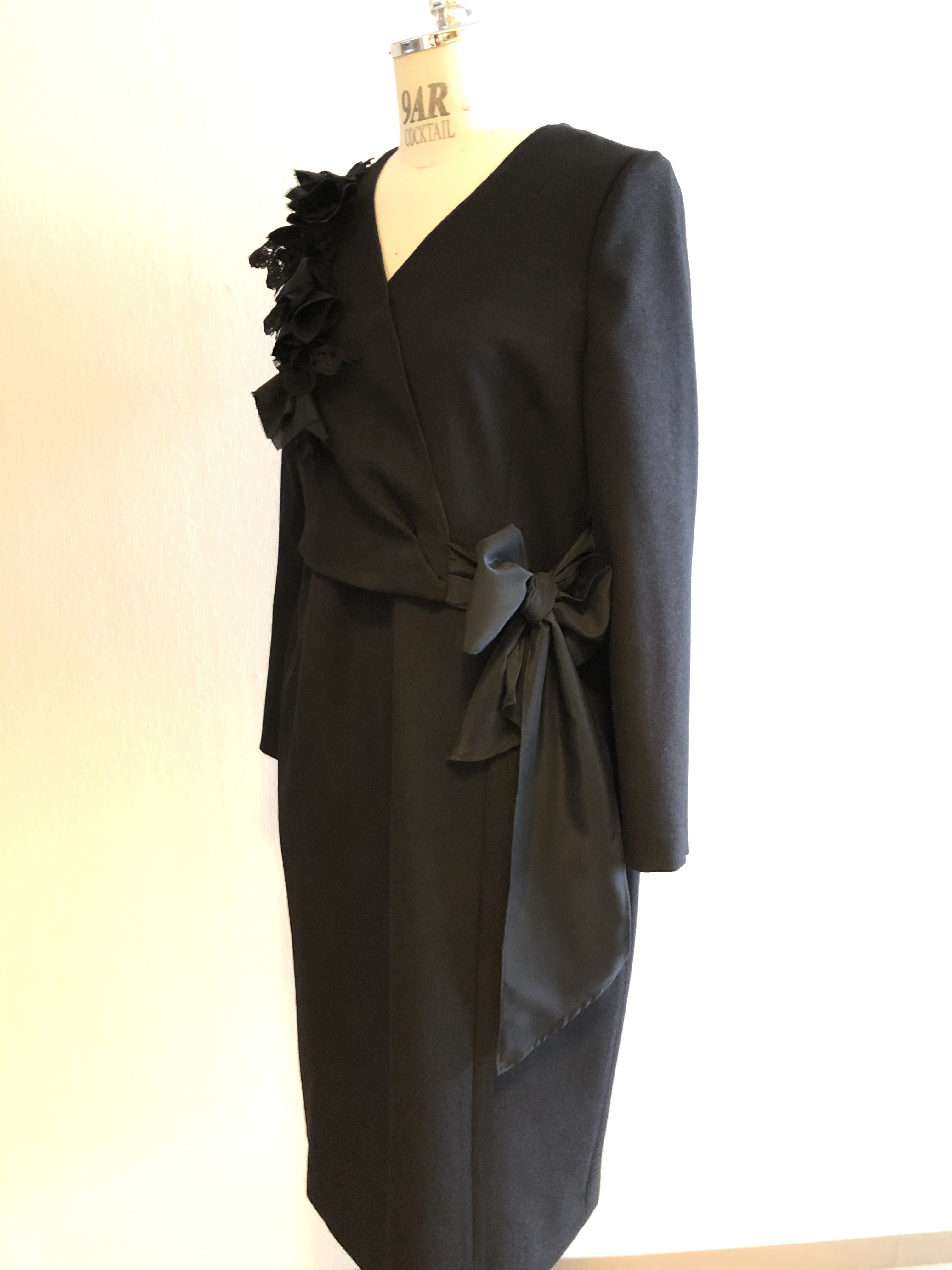 ウールライクフラノのフォーマルワンピース