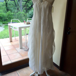 guriさまオーダーのリネンのウェディングドレス 2枚目の画像