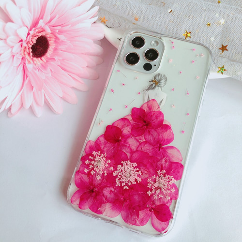 そぁ様♡ご確認用 押し花ケース オーダー 桜、押し花スマホケース、全機種対応、iFace風、手帳型