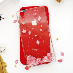 「落花流水」デルフィニウム　押し花ケース iPhone/Galaxy/Xperia対応可能 3枚目の画像