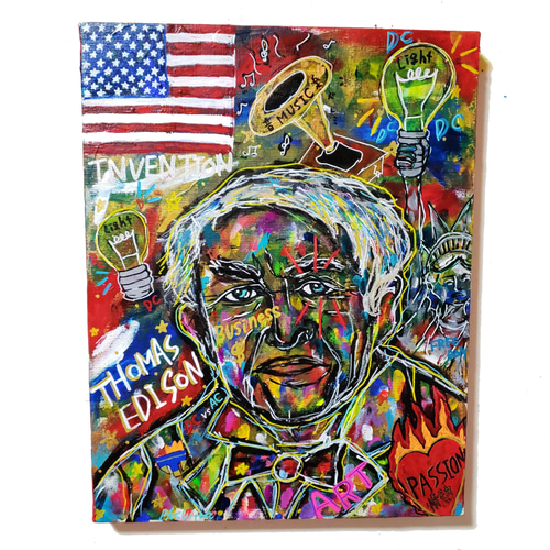 現代アート/一点物】月と八咫烏【F6号】